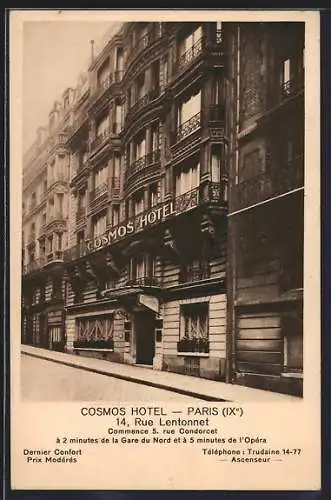 AK Paris, Cosmos Hotel, 14, Rue Lentonnet