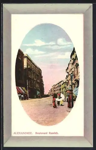 AK Alexandrie, Boulevard Ramleh, Geschäfte, Leute