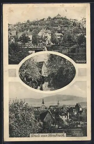 AK Hersbruck, Michelsberg, Pegnitzpartie & Panorama mit Arzberg