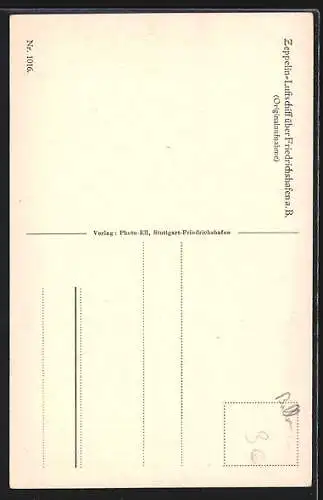 AK Friedrichshafen, Zeppelin-Luftschiff über dem Ort