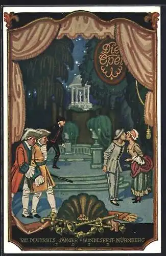 AK Nürnberg, VIII. Deutsches Sängerbundesfest 1912, Szene aus einer Oper