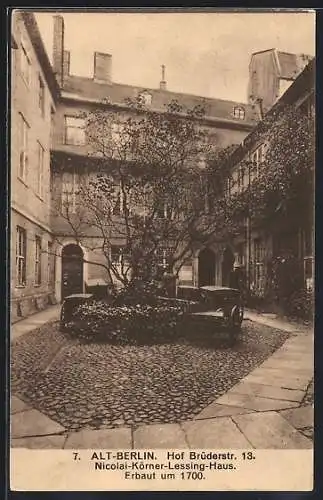 AK Berlin, Nicolai-Körner-Lessing-Haus, Hof Brüderstrasse 13