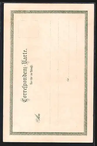 Lithographie Innsbruck, Strassenpartie mit Stadtturm und Goldenes Dach