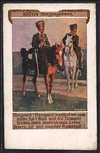 Künstler-AK Karl Alex Wilke: Reiters Morgengesang
