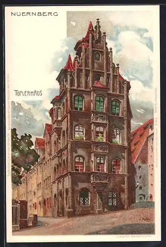 Künstler-AK K. Mutter: Nuernberg, Toplerhaus