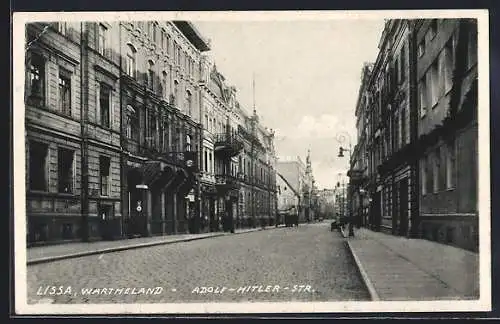 AK Lissa / Leszno, Blick in die Strasse