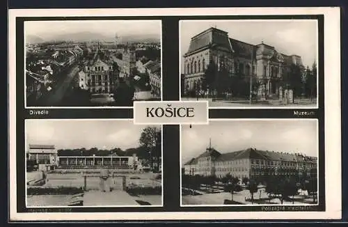 AK Kosice, verschiedene Stadtansichten und Gebäude