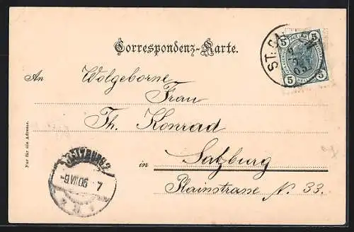 AK St. Gilgen, Ortsansicht mit Brunnwinkel