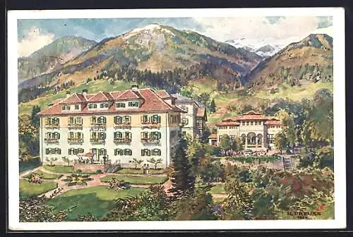 Künstler-AK Millstatt am Millstättersee, Das Hotel Post