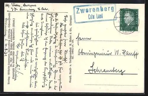 AK Zwerenberg /Schwarzwald, Ortsansicht vom Flugzeug aus