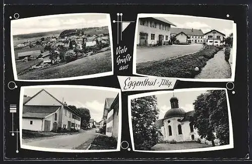 AK Eggenthal / Allgäu, Kirche, Strassenpartie, Ortspartie