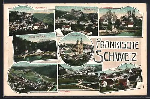 AK Gössweinstein /Fränkische Schweiz, Teilansicht, Stempfermühle, Streitberg