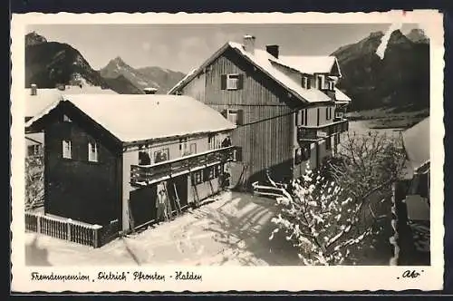 AK Pfronten-Halden /Allgäu, Fremdenpension Dietrich im Schnee