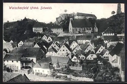 AK Waischenfeld /Fränk. Schweiz, Teilansicht mit Burgruine
