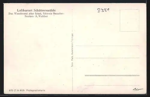 AK Schüttersmühle /Fränk. Schweiz, Ortspartie mit Pension A. Walther