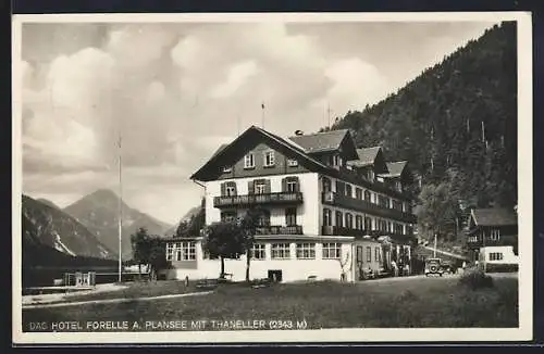 AK Plansee, Hotel Forelle mit Thaneller