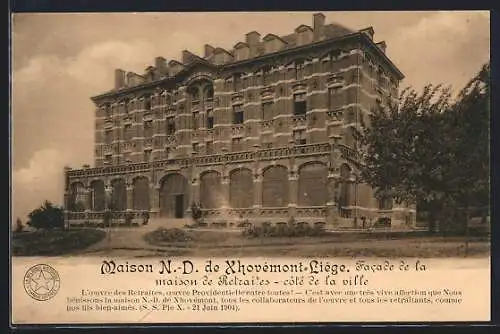 AK Liége, Maison N.-D. de Xhovémont, Facade de la maison de Retraites