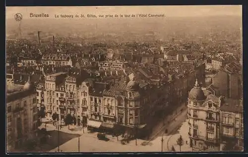 AK Bruxelles, Le fabourg de St. Gilles, vue prise de la tour de l`Hôtel Communal