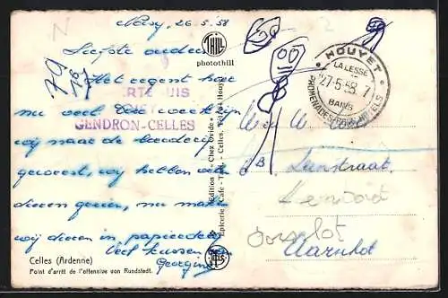 AK Celles /Ardenne, Point d`arrêt de l`offensive von Rundstedt