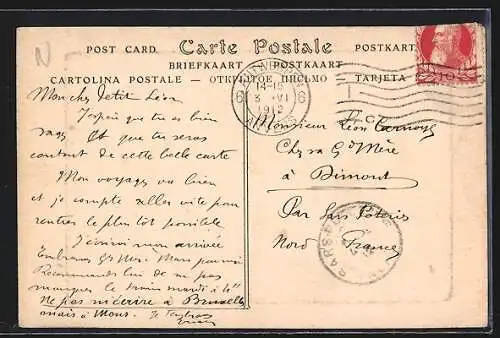 AK Bruxelles, Square Ambiorix, Bassin du Cheval à l`Abreuvoir