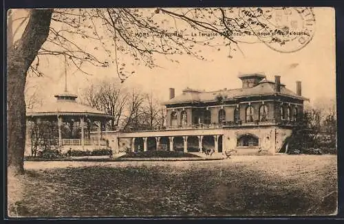 AK Mons, Waux-Hall, La Terrasse d`Honneur, le Kiosque et les Pelouses