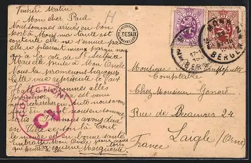 AK Mons, Waux-Hall, La Terrasse d`Honneur, le Kiosque et les Pelouses