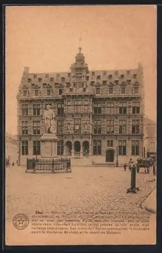 AK Hal, Hôtel de ville et Statue de Servais
