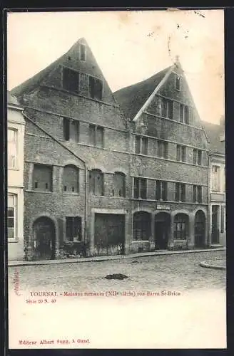 AK Tournai, Maisons romanes, rue Barre St-Brice