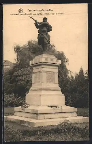 AK Frasnes-lez-Gosselies, Monument commémoratif des soldats morts pour la Patrie