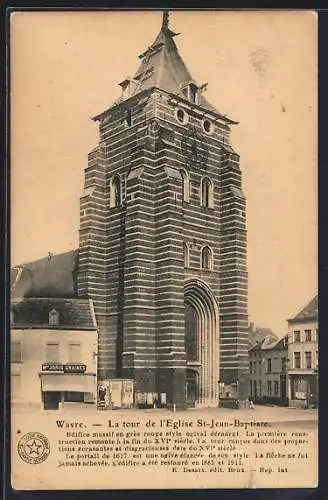 AK Wavre, La tour de l`Eglise St-Jean-Baptiste
