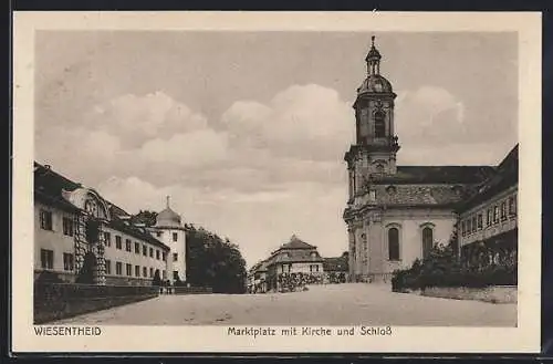 AK Wiesentheid, Marktplatz mit Kirche