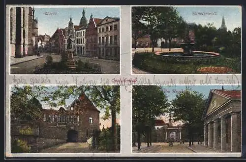 AK Osnabrück, Kanzlerwall, Marktplatz, Am Hegertor