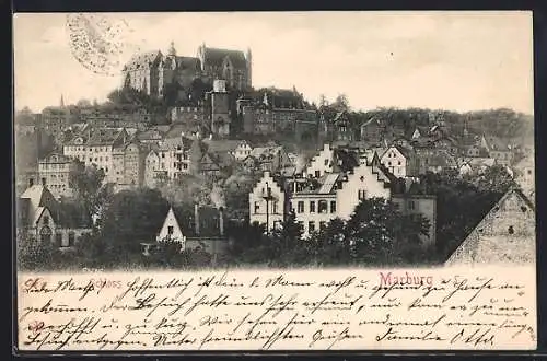 AK Marburg a. L., Teilansicht mit Schloss