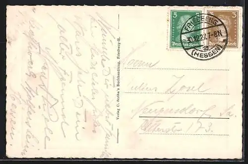 AK Friedberg /Hessen, Durchblick am Adolfsturm