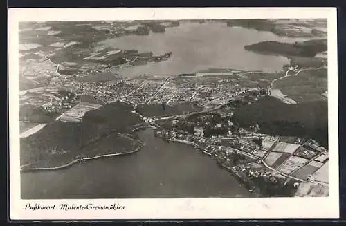 AK Malente-Gremsmühlen, Blick auf den Ort vom Flugzeug aus