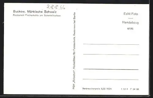 AK Buckow / Mark, Restaurant Fischerkehle am Schmermützelsee