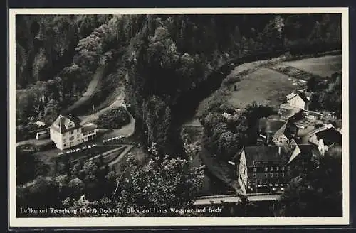 AK Treseburg /Harz, Blick auf Haus Wagener und Bode
