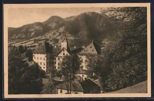 AK Lenggries, Blick auf das Schloss Hohenburg
