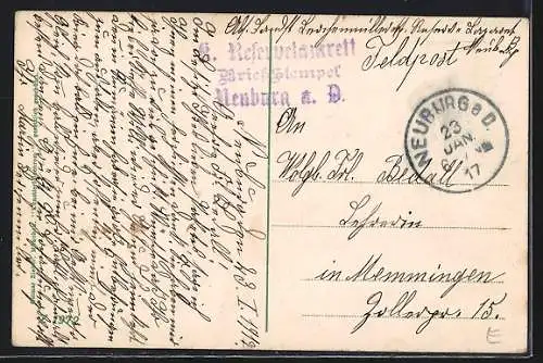 AK Neuburg a. d. Donau, Schloss mit Flusspartie