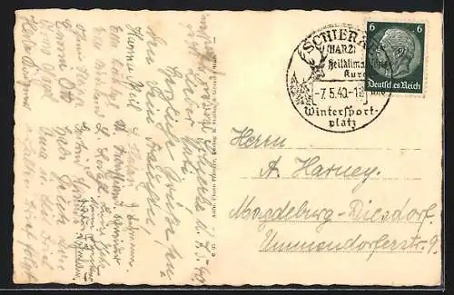 AK Schierke, Ortsansicht aus der Vogelschau