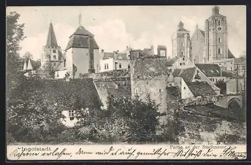 AK Ingolstadt, Partie an der Stadtmauer