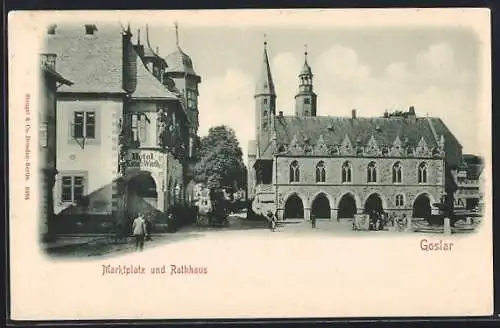 AK Goslar, Marktplatz und Rathaus