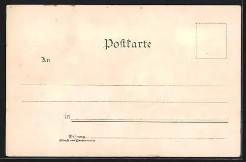 Lithographie Essen, Rathaus, Gertrudis-Kirche, Panorama