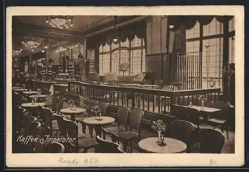 AK Berlin, Café Imperator v. Peter Stüber, Innenansicht, Friedrichstrasse 67