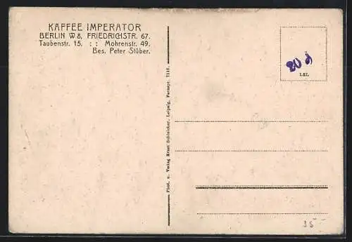 AK Berlin, Café Imperator v. Peter Stüber, Innenansicht, Friedrichstrasse 67