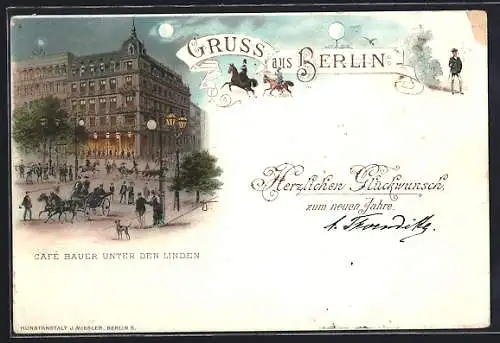 Lithographie Berlin, Café Bauer Unter den Linden