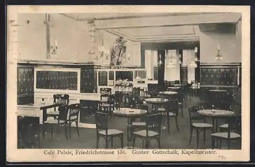 AK Berlin, Café Palais v. Gustav Gottschalk, Friedrichstrasse 134, Innenansicht