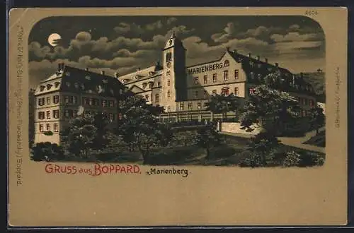Mondschein-Lithographie Boppard, Marienberg