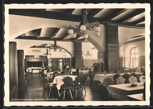AK München, Hofbräuhauskeller, Innere Wienerstr. 19, Gastlokal, Innenansicht