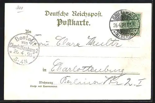 Lithographie Berlin-Grunewald, Ansichten des Restaurant Hundekehle